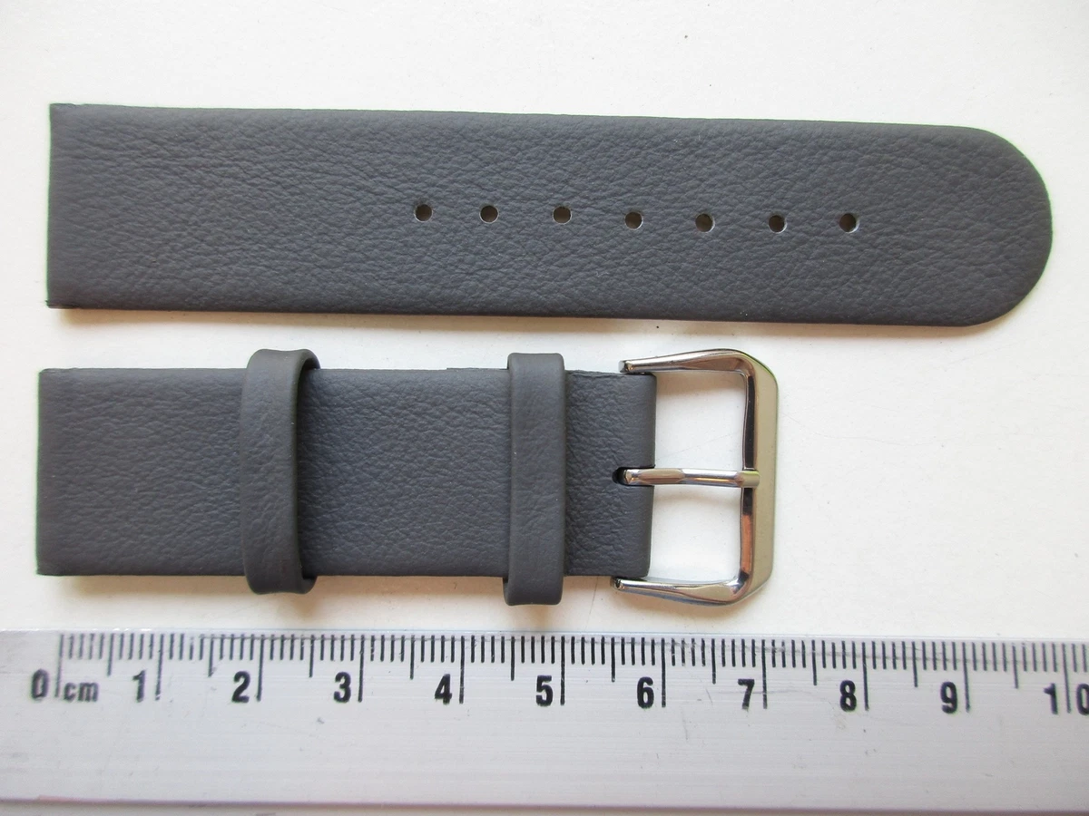 Gray leather watch strap sale