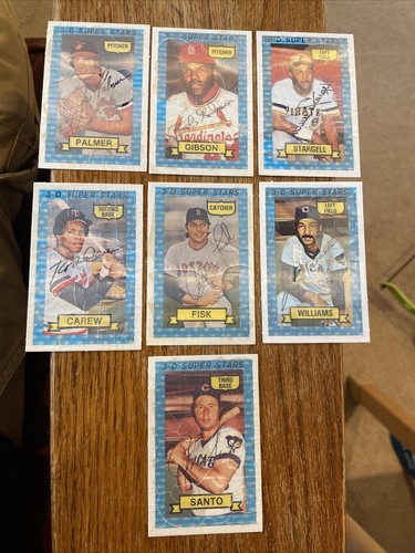 1974 Kellogg's 3-D Baseball Card Lot (Low  Grade) CRACKS 7 HOF CARDS Fisk Gibson - Picture 1 of 17