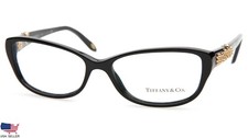TIFFANY  Co TF 2068-B 8001 BLACK /GOLD EYEGLASSES GLASSES FRAME 54-15-135 Italy