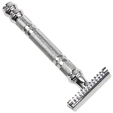 Parker 24C -Three Piece OPEN COMB Smooth Double Edge Safety Razor & 5 Blades 