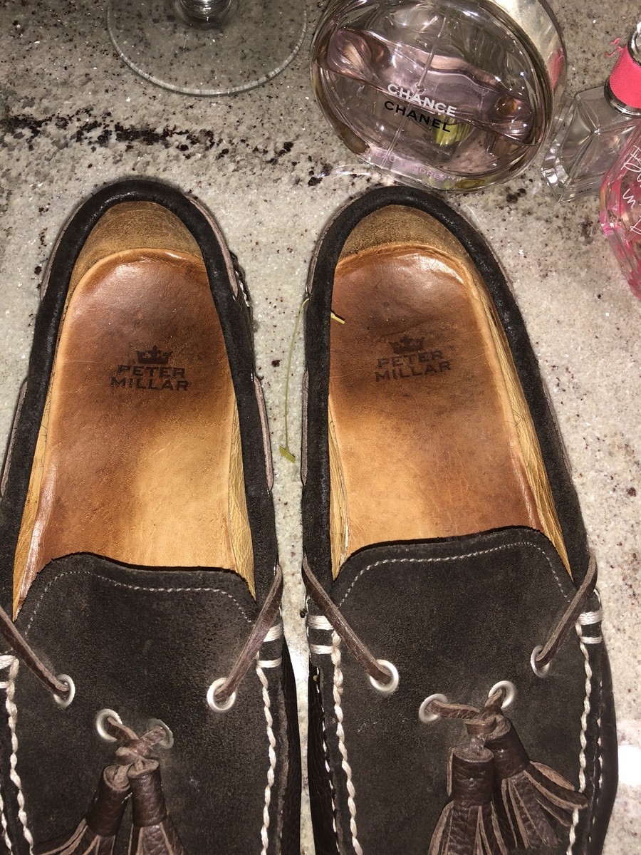 Peter Millar Brown Driver Loafer Moccasin Casual Shoe Mens 9 Brown Blue Leather Peter Millar Kiely Driving Moccasin Loafer Brown Mens Sz 11  main image 3