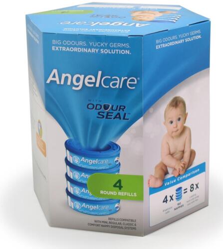 Angelcare 4 pack Baby Nappy Diaper Disposal Cassette Refill for Disposal Bin - Photo 1 sur 2