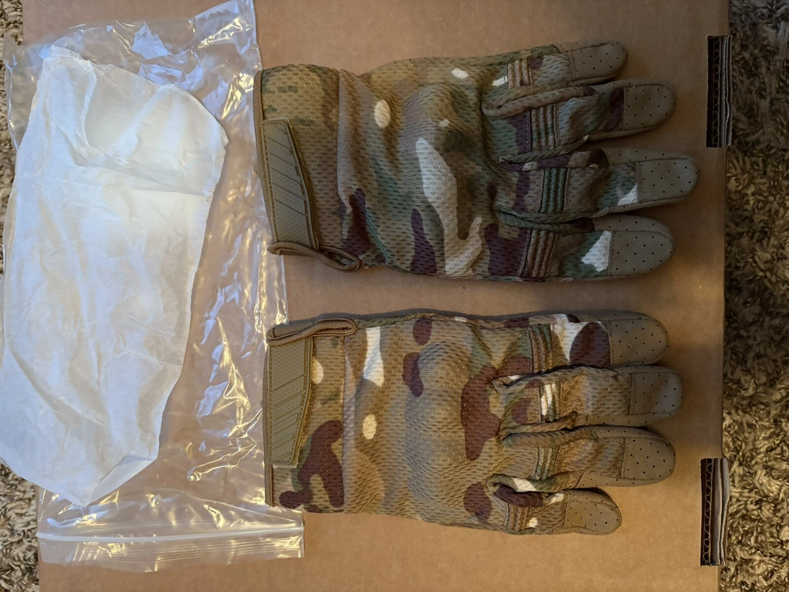 Touch Screen Full Finger Men's Nylon Gloves multicam design