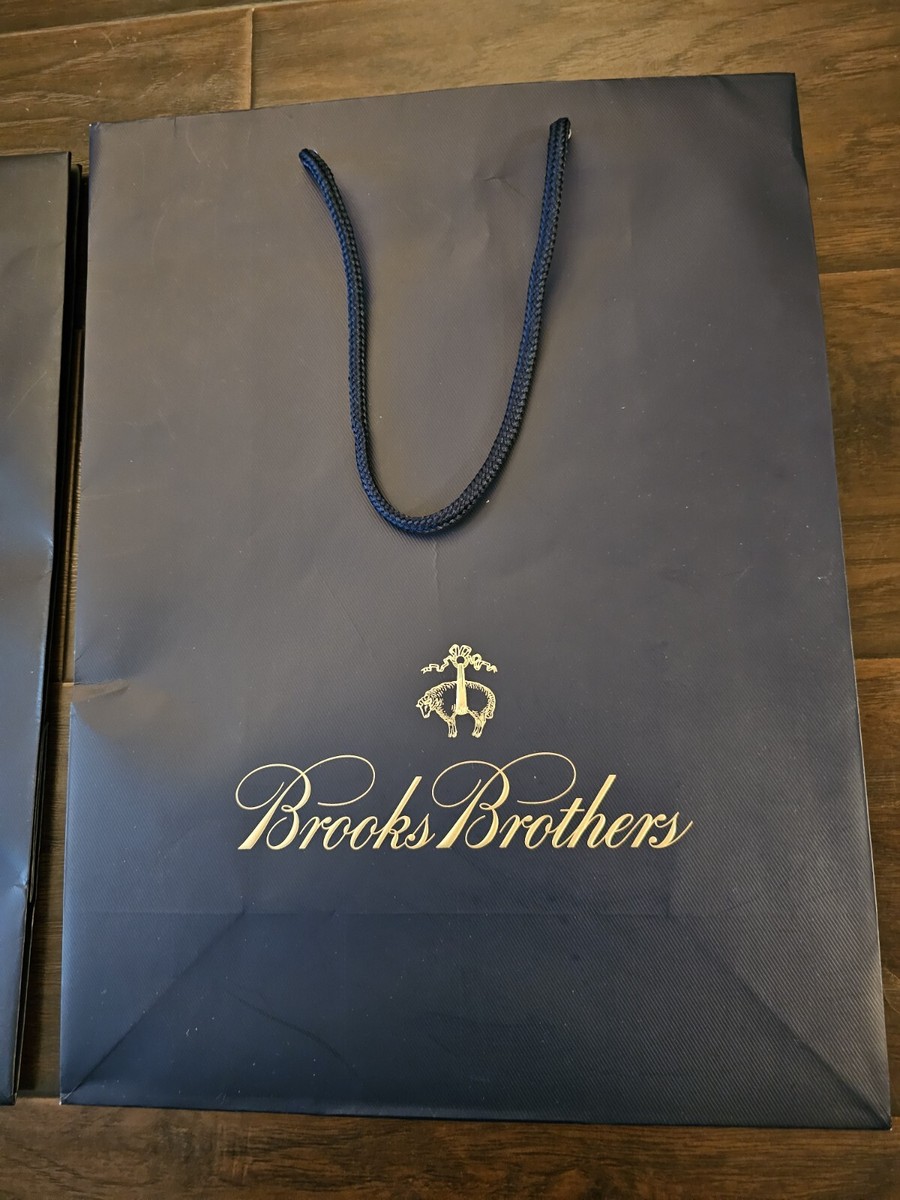 BROOKS BROTHERS paper shopping bag with Gold embossed Logo