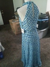 Calvin Klein Blue/White Long Dress Sx 4