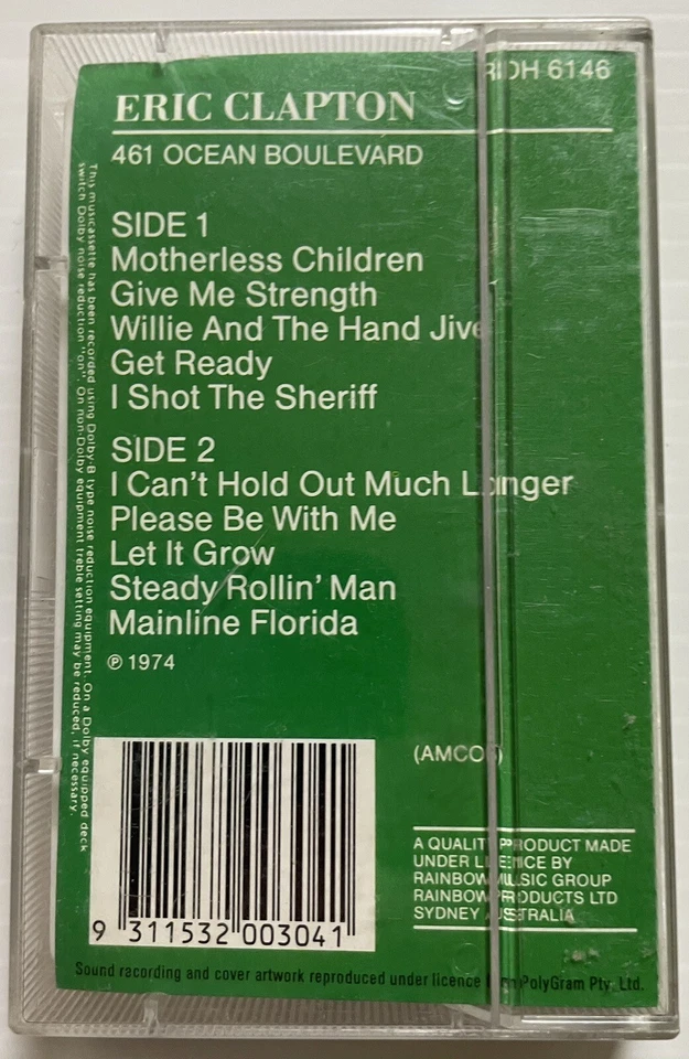 Eric Clapton 461 Ocean Boulevard Music Cassette Tape RDH 6146 Rainbow 1974 - Image 2 of 4