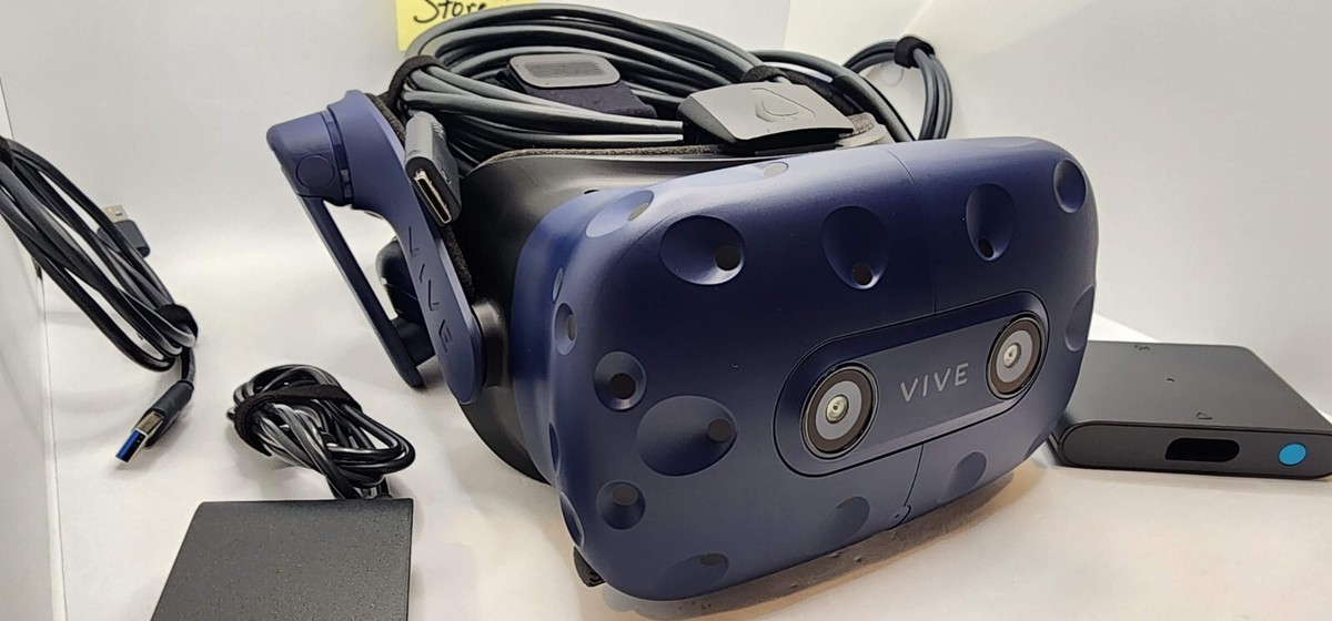 HTC Vive Pro Headset w/ Cable and Linkbox HMD OLED VR HTC Vive Pro Headset w/ Cable and Linkbox HMD OLED VR