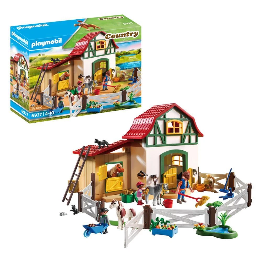 Playmobil 6927 Country Pony Farm With 2 Pony Stalls And Storage Loft