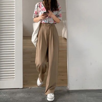 Korean style hosen damen beige Größe L