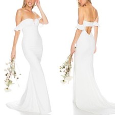 NOEL  JEAN Katie May Nautilus Ruffled Off The Shoulder WEDDING Mermaid GOWN 12