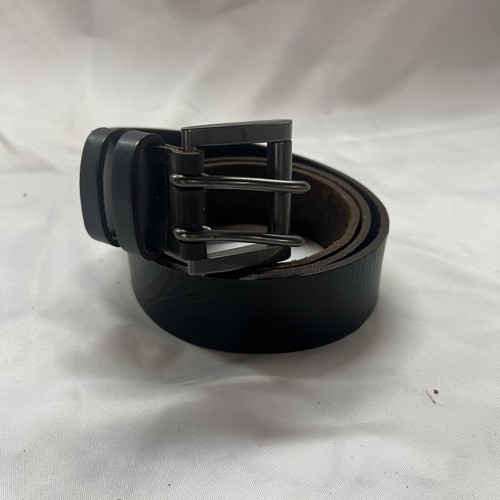 LEVI'S 11LV0277 DOUBLE PRONG BUCKLE & Black LEATHER BELT 42 Vintage