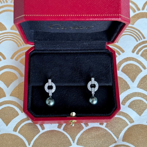 CARTIER Himalia Akoya Tahitian Pearl Set Necklace and Earrings 18K White Gold - 第 16/17 張圖片