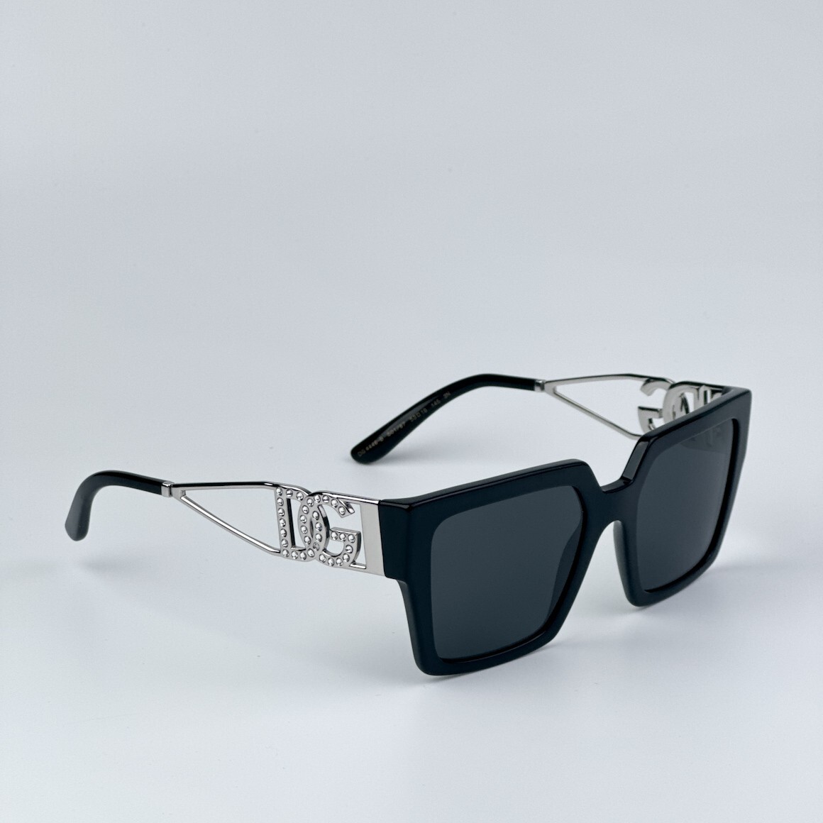 SALE! NEW D&G DG4446B 501/87  Black Silver Dark Gray Square Women Sunglasses D&G Women Sunglasses Black Silver Dark Grey Square DG4446B  main image 4
