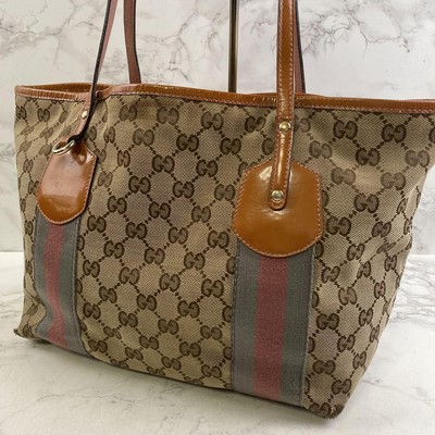 GUCCI グッチ シェリーライン GG柄 ジャガード トートバッグ 日本製