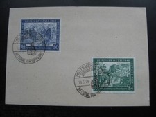 POST WWII OCCUPATION ZONES Mi. #967-968 stamp set w/ cancel on postcard!