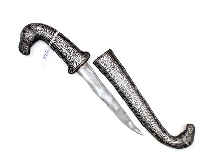 Dagger Double Head Camel Silver Koftgari Inlay Work Hand Forged Steel Blade j878