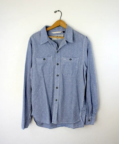 Rogue Territory Shirt RGT Chambray Workwear USA Made Lightweight L Blue