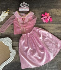 Disney Direct Princess AURORA Costume  Tiara Fantasy Play Set Size 4-6x