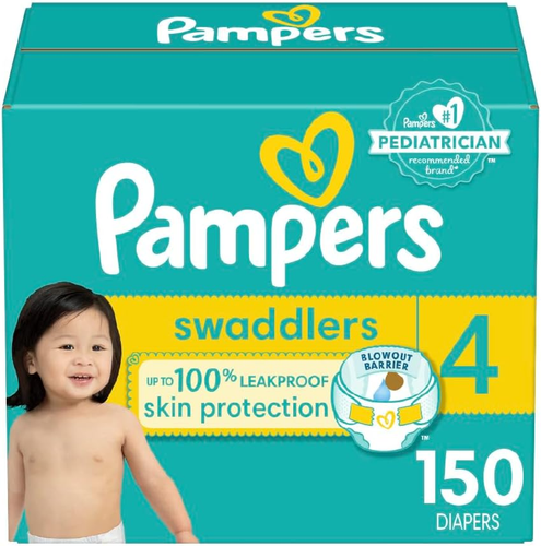 Swaddlers Diapers - Size 4, One Month Supply (150 Count), Ultra Soft Disposable