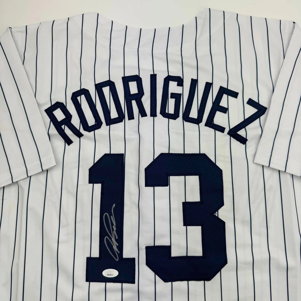 Autographed/Signed Alex Rodriguez New York Pinstripe Baseball Jersey JSA COA - Image 2 of 4
