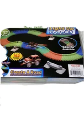 Light Up Tracks Car Glow In The Dark  Toys Kids Racing 162 Piece Set New in Box