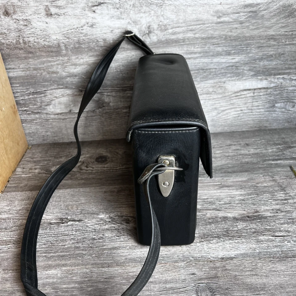 Vintage Kodak Hard Black Leather Land Camera Carrying Case With Strap - Image 2 of 4