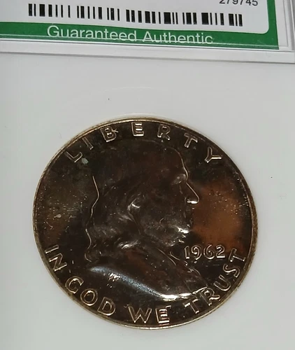Slabbed Proof 1962 Silver Franklin Half