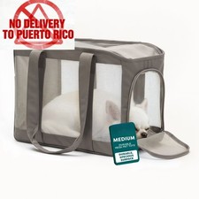 Pet Products Medium Durable Mesh Soft-Sided Pet Tote Carrier, Gray, 16 lb limit