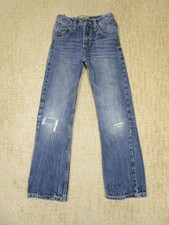 Wrangler 20X Jeans Boys 10 Bootcut Youth Kids Western Pants Dark Wash Distressed