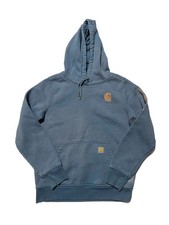 Carhartt Hoodie Sweatshirt Womens Size Small Relaxed Fit Blue Cotton Pullover