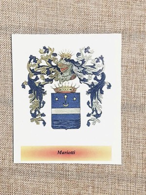 Mariotti Noble Family Coat of Arms Yearbook of the Nobility and Heraldic Newspaper