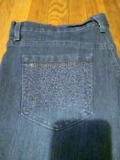 GLORIA VANDERBILT "AMANDA" Jeans Women s Size 16 Embroidered Studded RN 89828