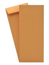 Policy Envelopes 11 Open End 4.5 x 10.375 Brown Kraft 24 lb Paper Gum Flap 500