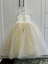 Ivory lace and tulle flower girl dress