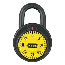 Abus 78/50 Yellow Combination Padlock, Front, Black/Silver