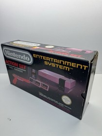 Nintendo NES Action Set Console Tested Working 2 controllers 1 gun