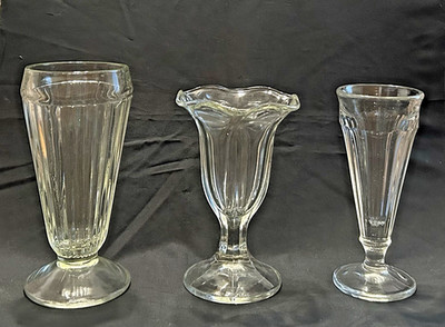 Libbey Sundae-Soda Glasses  Variety of 3 Different Glasses