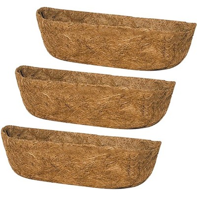 3Pcs 30  Coco Liners for Planters, Pre-Formed Trough Coconut Fiber Liner Repl...