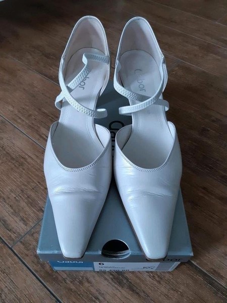 Women Gabor Heels White Leather 36