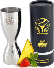 Jigger de cócteles para barman | Bar 2 oz 1 estándar, plata brillante