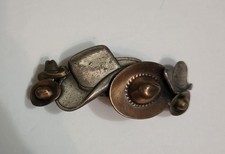 LD Hair Clip Womens Small Multicolor Western Cowboy Hats Metal Barrette French