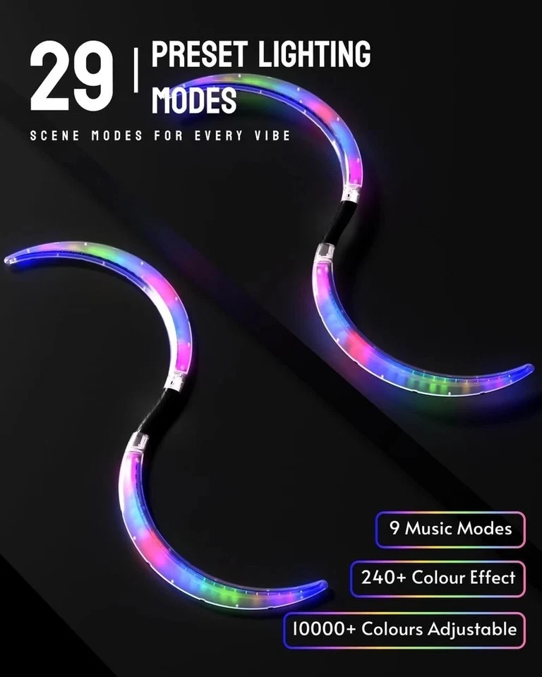 LED POI Staffs S-Form mit 241 Farblichtmodi USB Wiederaufladbare Magic LED... - Bild 4 von 4