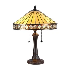 Chloe Lighting Ingrid Tiffany-style 2 Light Mission Table Lamp 16" Shade