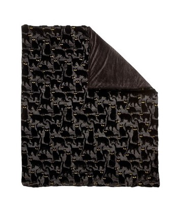 VIRAL TIK TOK COSTCO EMBROIDERED FAUX FUR HALLOWEEN FALL THROW BLACK CAT NWT