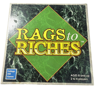 Rags to Riches Board Game Vintage 2003 College Hill Games 99% Complete