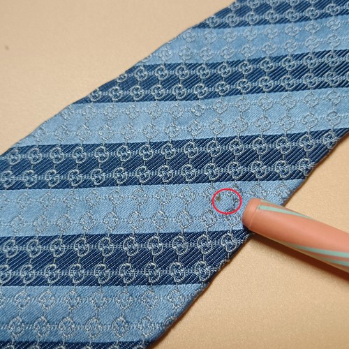 Gucci Seidenkrawatte blau gestreift GG Monogramm Luxus Designer Italien - Bild 2 von 13