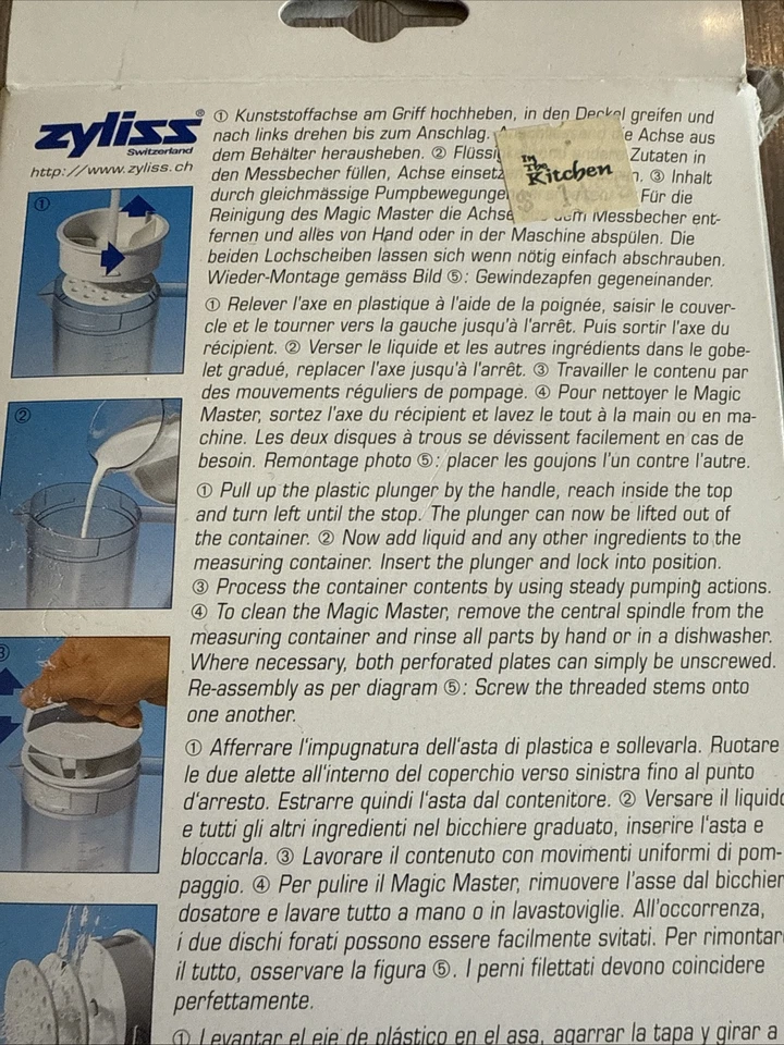 Zyliss Switzerland Magic Master Creamer Whipper New In Box Manual Pump Style - Image 3 of 4