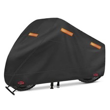 Motorcycle Cover, Heavy Duty 600D Oxford, Waterproof 116" x 41" x 50" Black