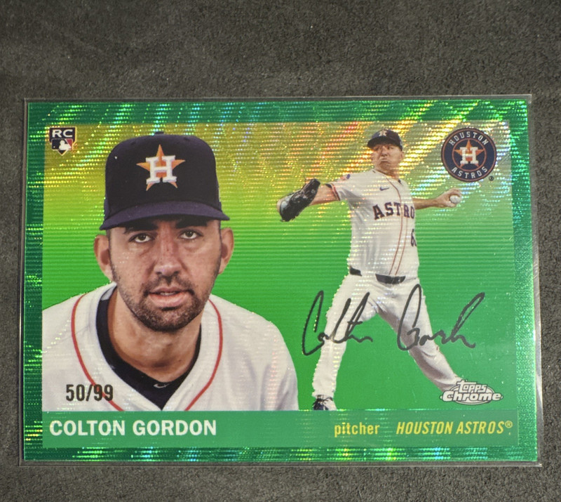 Topps 2025 Chrome Platinum Colton Gordon #317 RC Green 50/99 Astros