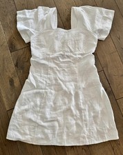 Madewell Square-Neck Mini Dress in 100% Linen white women’s Size 4